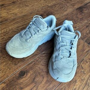 Hoka Clifton Gray Suede Sneakers